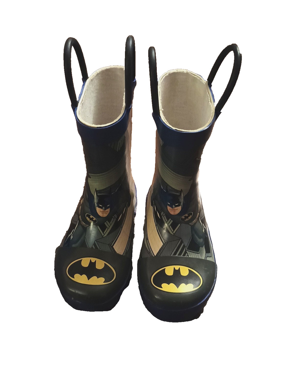 5/6 Kids Batman Lunge 2 Rain boot Lined side Handles Waterproof Superhero Unisex